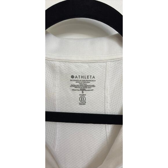 Athleta Polo Shirt Womens Small White Momentum Quarter Zip Seamless Top UPF 50+ - Picture 4 of 4